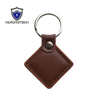 13.56MHz HF ISO14443A MIFARE Classic 1K Brown Leather RFID Key fob -2pcs