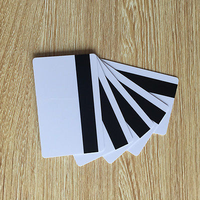 Hico 1-3 magnetic stripe CR80 White Plastic Key Card 30Mil (pack of 100)