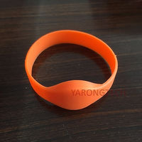 13.56MHZ ISO14443A MIFARE Classic 1K RFID Bracelet Orange Silicone Wristband x 5