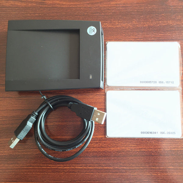 125khz rfid card reader USB desktop black color with 2 free rfid card