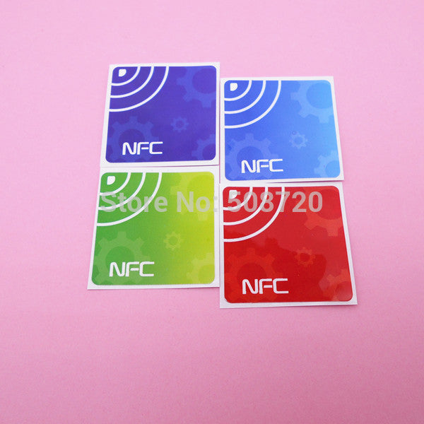 4Pcs NFC Tags Stickers UID RFID Label 13.56MHz Rewritable Back